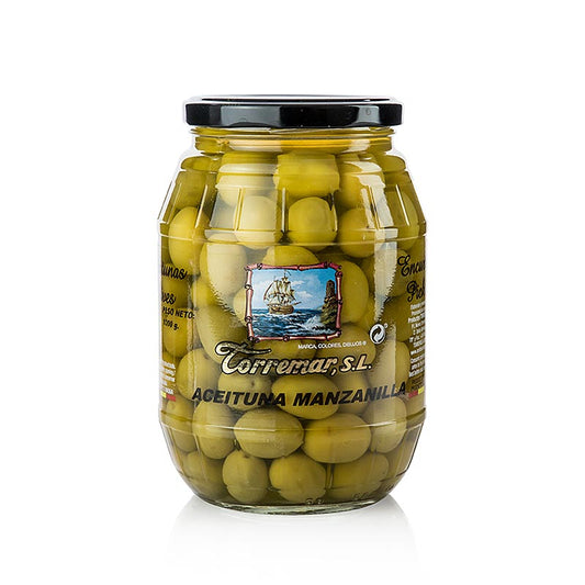 Gröna oliver, med kärna, Manzanilla, Torremar S.L., 1 kg