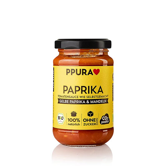 Ppura Sugo Paprika – med gul paprika och mandlar, ekologisk, 340 g