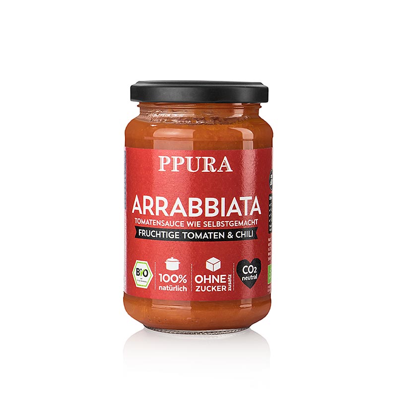 Ppura Sugo Arrabbiata – med tomater, vitlök och chili, ekologisk, 340 g