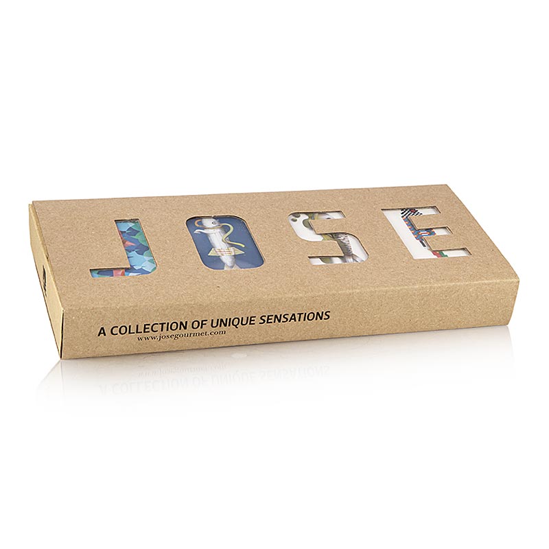 Jose Gourmet konserveringsset (makrill, stora & små sardiner, sardiner i tomatså, 395 g, 4 tlg.