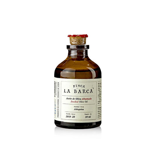 Rökt olivolja, 100 % Arbequina, 50 ml, Finca La Barca, 50 ml