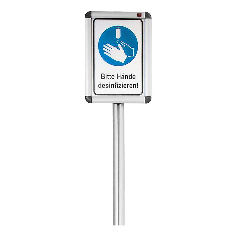 Informationsskylt för desinfektionsställ (55482), aluminium, 80 cm, 1 st