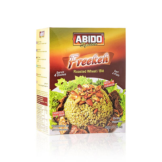 Freekeh (Farik, Frikeh, Firik) grönt, rostat vete, Abido, 500 g