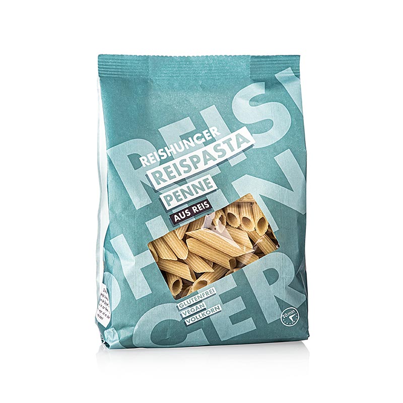 Risnudlar – penne, av ris, glutenfria, Reishunger, 400 g
