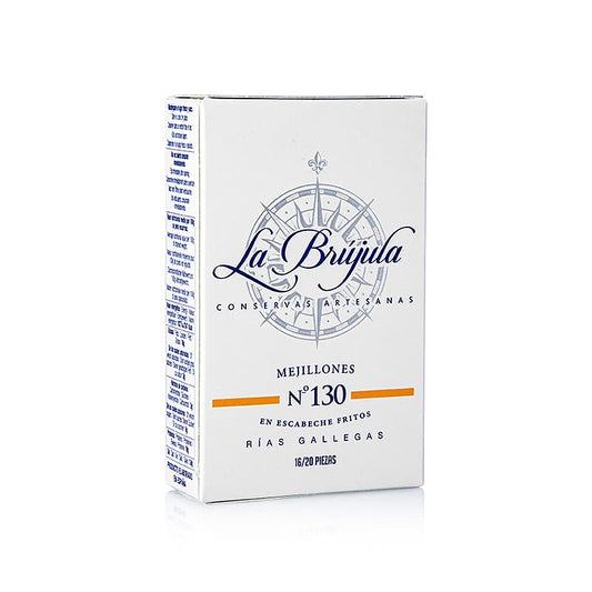 Musslor, små, escabeche-sås, 16–20 st., La Brújula (LB130), 110 g