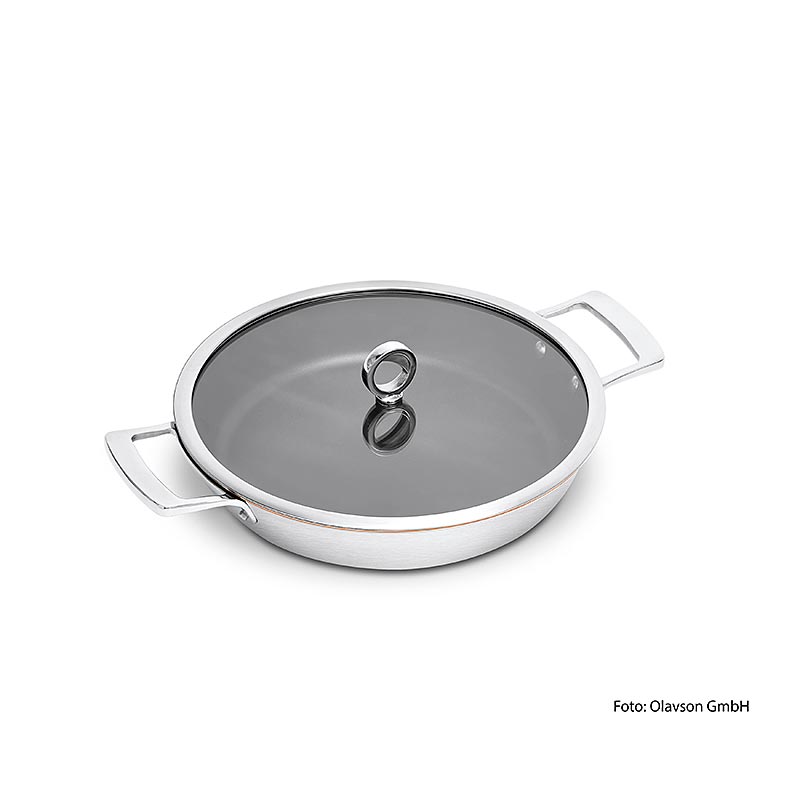 Olavson serveringspanna med kopparkärna, utan handtag, med lock, belagd, 30 cm, 1 St