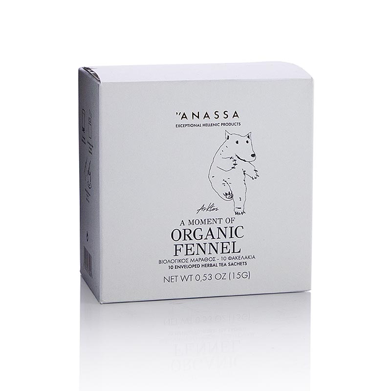 ANASSA Fennel Tea (fänkålste), 10 individuellt förpackade påsar, ekologiskt, 15 g, 10 St