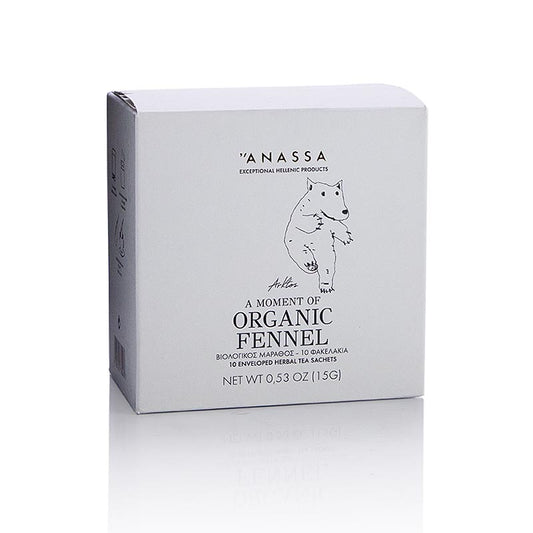 ANASSA Fennel Tea (fänkålste), 10 individuellt förpackade påsar, ekologiskt, 15 g, 10 St