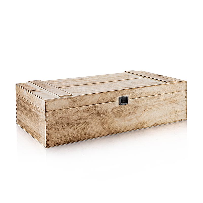 Vinpresentkartong "Flämd trälåda", presentkartong för 2 flaskor, 370x185x98 mm, 1 St