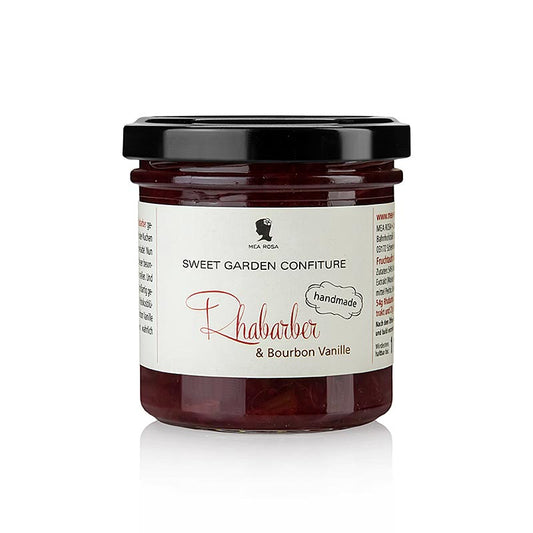Sweet Garden Confiture – rabarber- och bourbonvanilj-fruktpålägg, Mea Rosa, 180 g