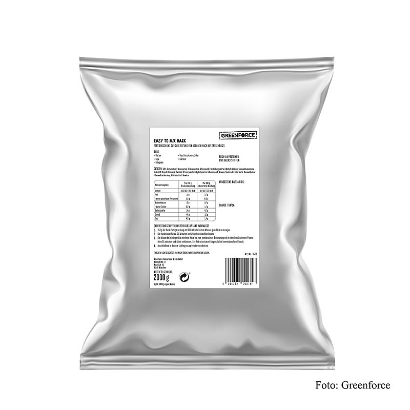 Greenforce färdigblandning för vegansk köttfärs, av ärtprotein, 2 kg