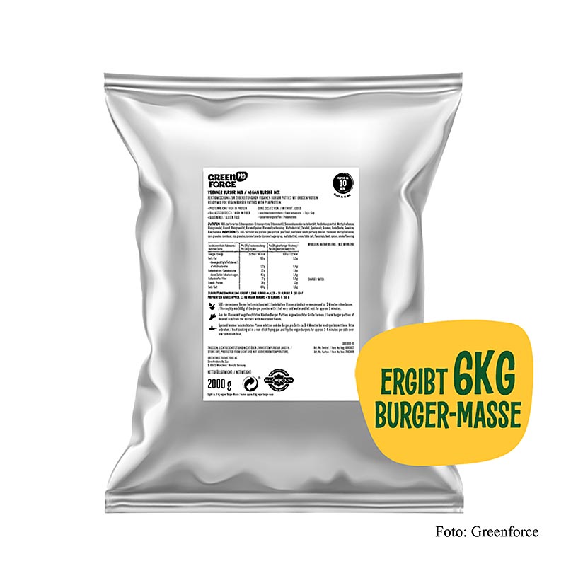 Greenforce färdigblandning för veganska burgare, av ärtprotein, 2 kg