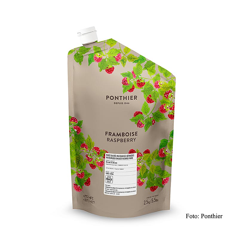 Ponthier hallonpuré, med socker, 2,5 kg