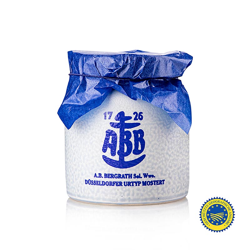 Düsseldorfer ABB-senap – Das Original, medelstark, g.g.A., i stenkru, 250 ml