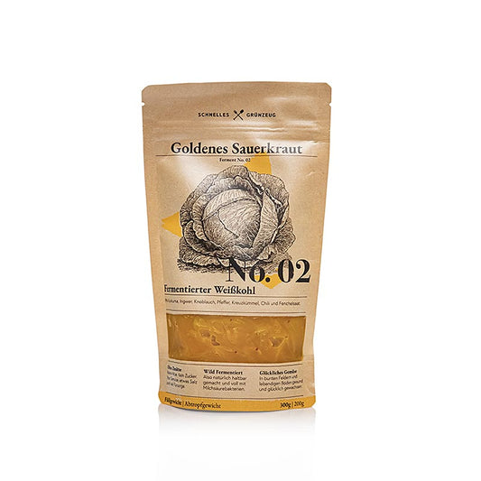 Schnelles Grünzeug – nr 2 Gyllene surkål (fermenterad vitkål med gurkmeja), 300 g