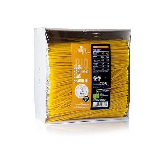 Just Taste gul sötpotatis-glasnudelspaghetti, glutenfri, ekologisk, 2,5 kg