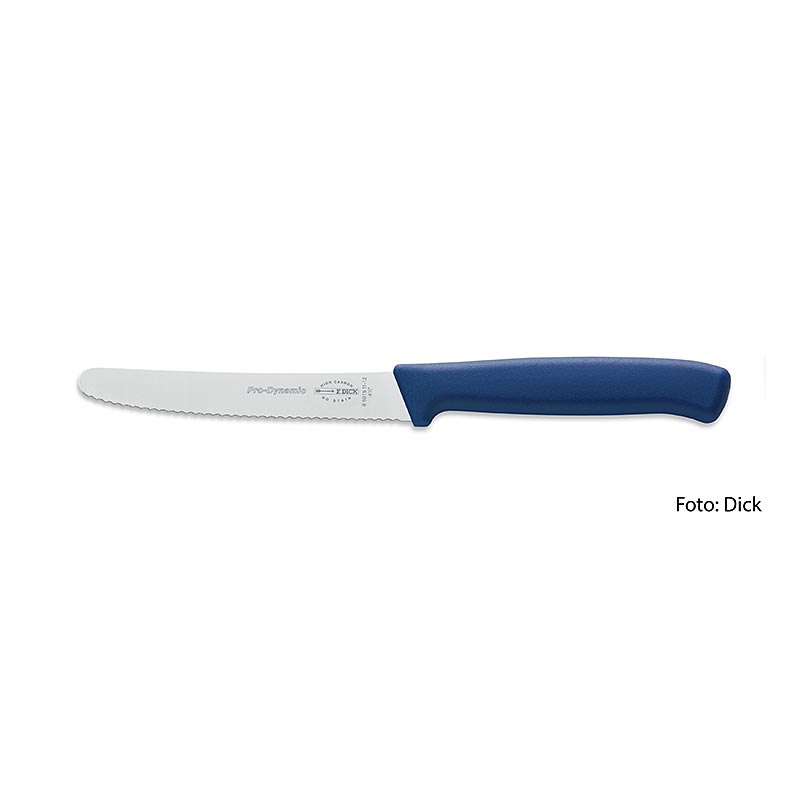 Allroundkniv, med tandad egg, blå, 11 cm, DICK, 1 st