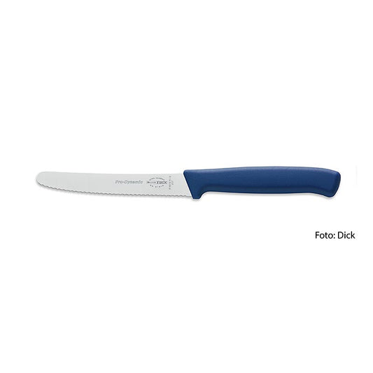 Allroundkniv, med tandad egg, blå, 11 cm, DICK, 1 st