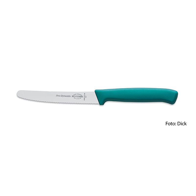Allroundkniv, med tandad egg, turkos, 11 cm, DICK, 1 st