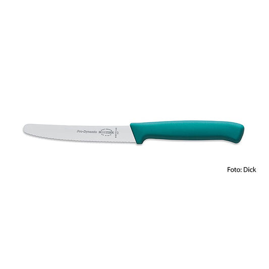 Allroundkniv, med tandad egg, turkos, 11 cm, DICK, 1 st