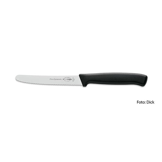 Allroundkniv, med tandad egg, svart, 11 cm, DICK, 1 st