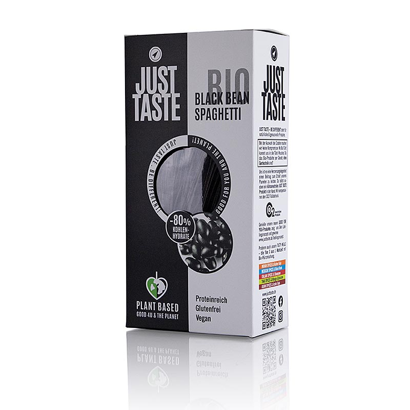 Just Taste svarta bönor spaghetti, glutenfri, ekologisk, 250 g