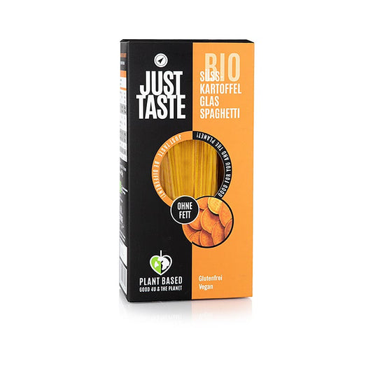 Just Taste Spaghetti av gula sötpotatisglasnudlar, glutenfri, ekologisk, 250 g