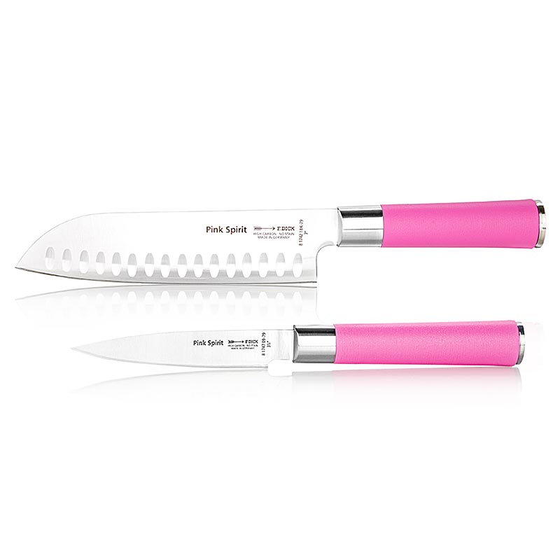 Pink Spirit knivset, 2 delar (officekniv + santokukniv med grovslipning), 2 tlg.