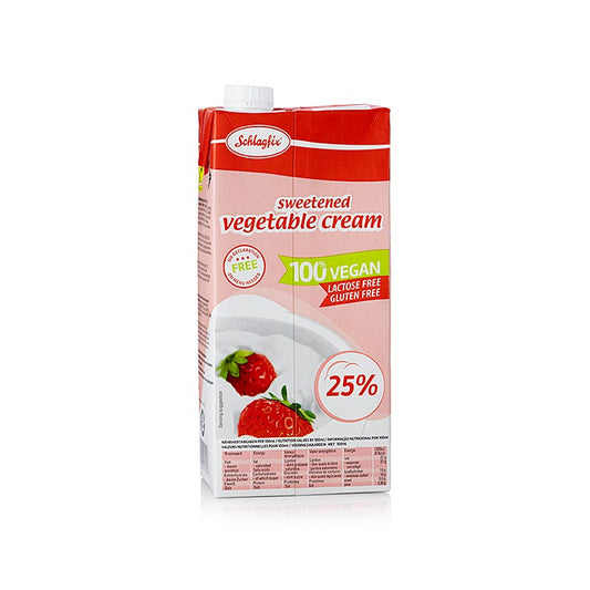 Sötad vispgrädde, 25 % fett, vegansk, Schlagfix, 1 l