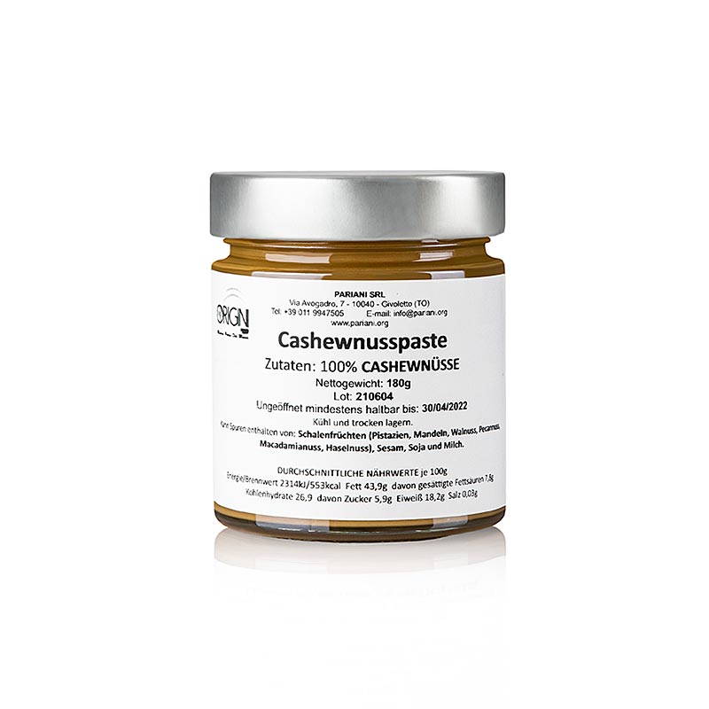 Cashewpasta, rostad, 100 % cashewnötter, Pariani, 180 g