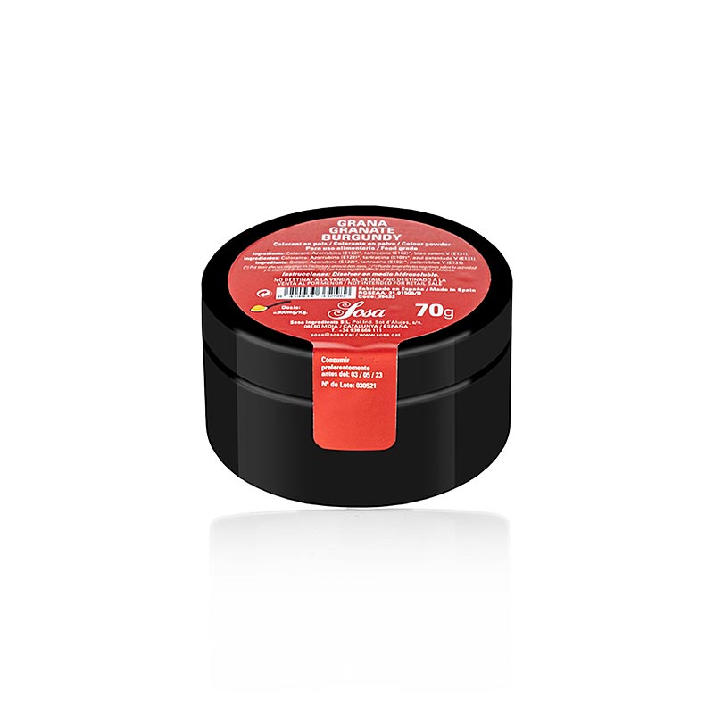 Sosa livsmedelsfärg granatröd/burgunderröd, pulver, vattenlöslig (39433), 70 g