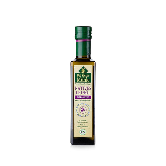 Linolja, jungfruolja, kallpressad, Die kleine Mühle, ekologisk, 250 ml