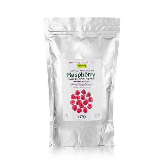 TÖUFOOD LYOFËELING RASPBËRRY, frystorkade hallon, hela, 75 g