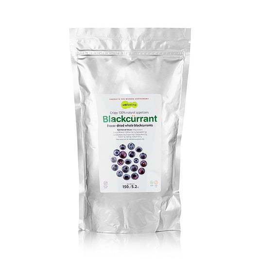 TÖUFOOD LYOFËELING BLACKCÜRRANT, frystorkade svarta vinbär, hela, 150 g
