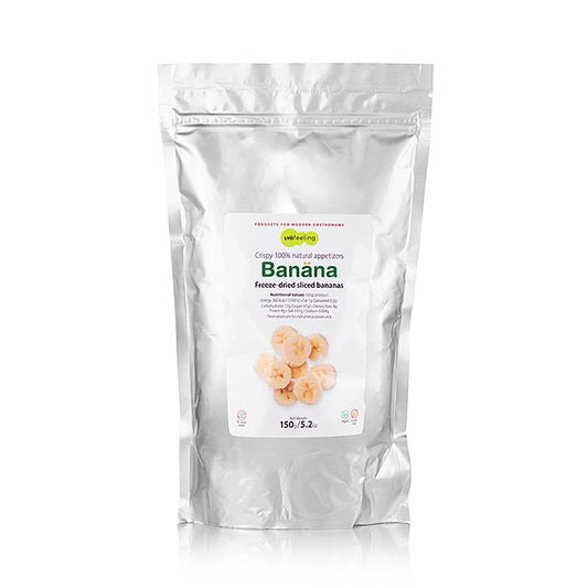 TÖUFOOD LYOFËELING BANÄNA, frystorkad banan, skivor, 150 g