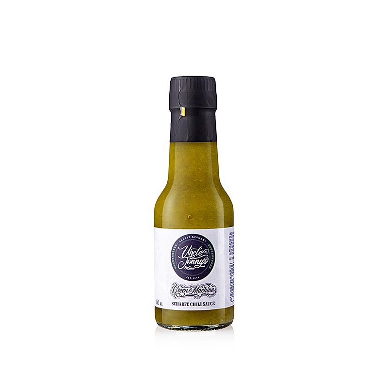 Uncle Jonnys Hot Sauce GREEN MACHINE, stark chilisås, 150 ml