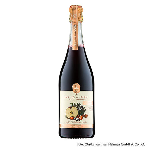 Van Nahmen Äpple-blåbär-körsbär Fruktsecco, alkoholfri, 750 ml