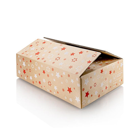 Vinpresentkartong "Natura Weihnachtssterne", presentkartong med 3 flaskor, 360 m