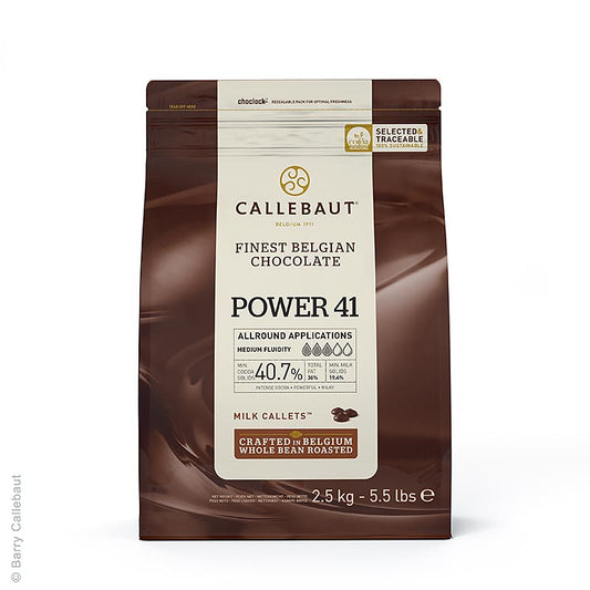 Power 41, mjölkchokladcallets, Callebaut, 2,5 kg