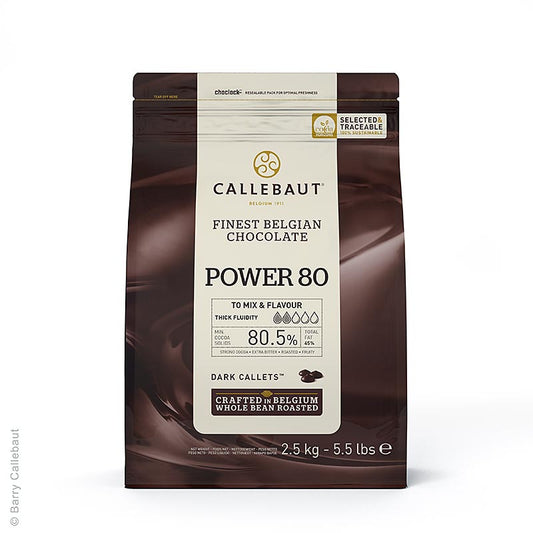 Dark Power 80, mörk choklad Callets Couverture, Callebaut, 2,5 kg