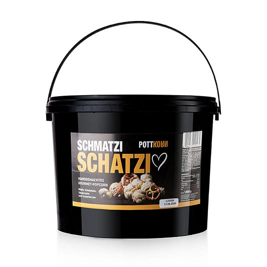 Pottkorn – Schmatzi Schatzi, popcorn med vit choklad, kringla, 1 kg