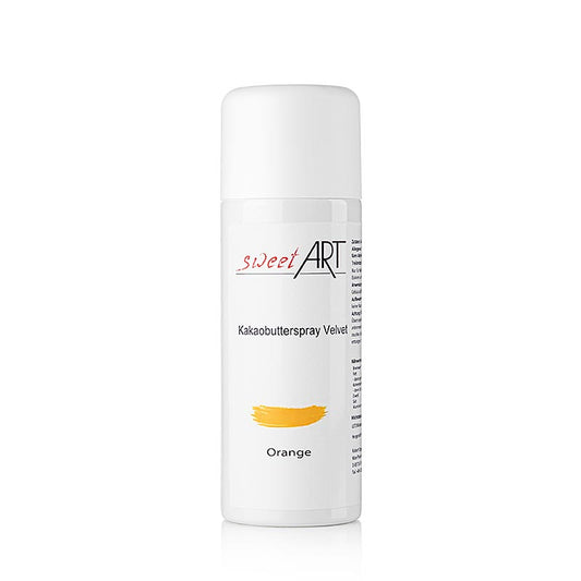 Kakaosmörspray, sammetseffekt, orange, Sweet Art, 400 ml