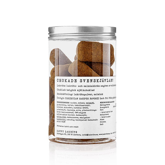 Haupt Lakritz Chokade Svenskjävlar, salt + choklad + salmiak, Sverige, 250 g