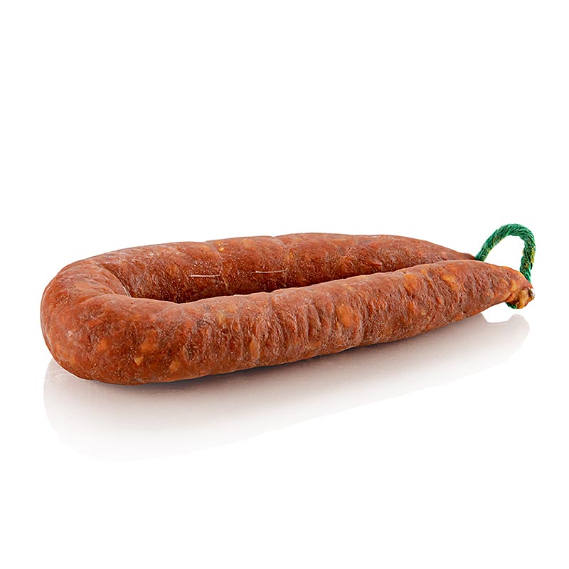 Chorizo Natural Picante, stark, hästskoformad, 250 g