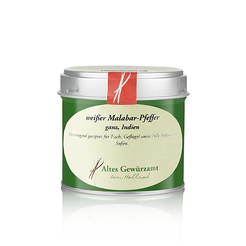 Malabarpeppar, vit, hel, Altes Gewürzamt, 80 g