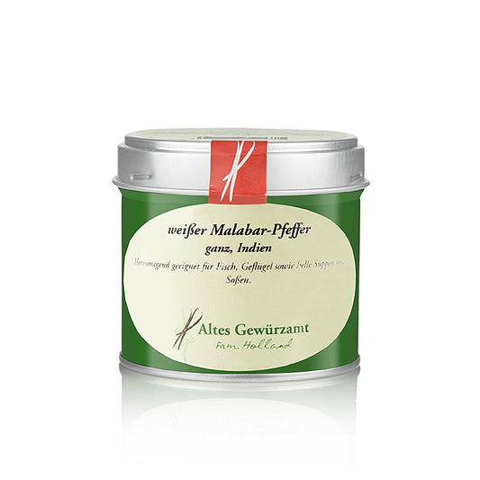 Malabarpeppar, vit, hel, Altes Gewürzamt, 80 g