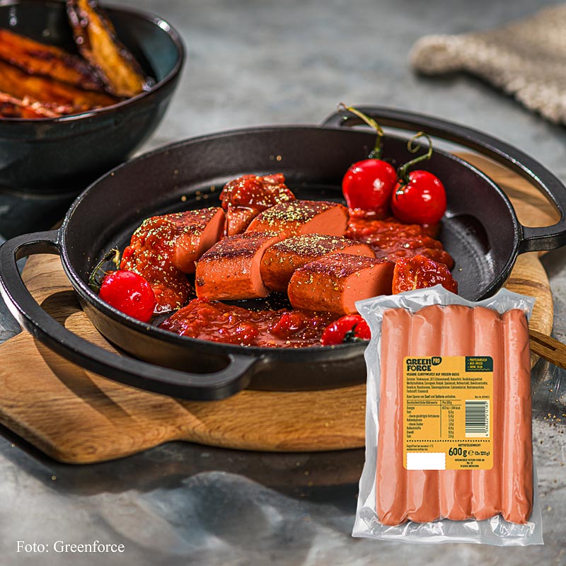 Greenforce vegansk currykorv, av ärtprotein, 600 g, 5 x 120 g