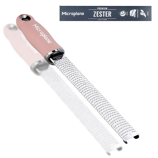 Microplane Premium Classic – stav, rivjärn, handtag i gammaldags rosa /soft-touch, 1 st