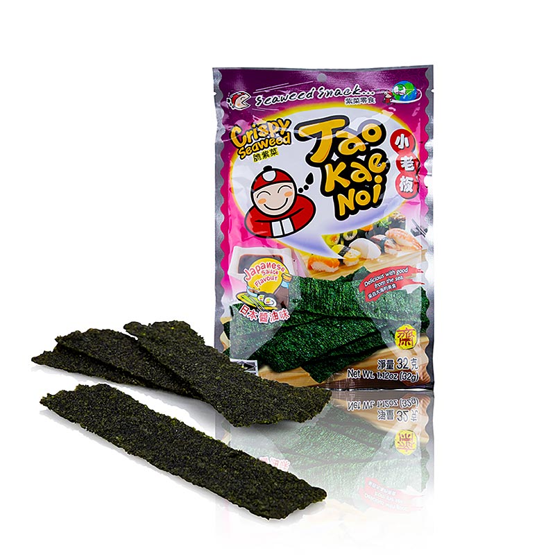 Taokaenoi Crispy Seaweed Japanese Sauce, tångchips med sojasåssmak, 32 g