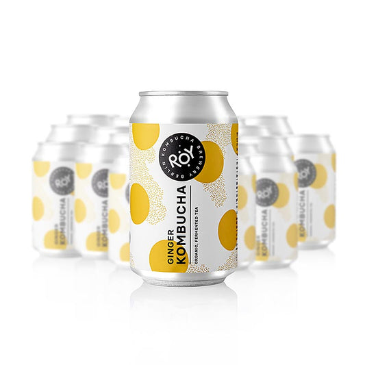 ROY Ginger Kombucha Berlin, ekologisk, 7,92 l, 24 x 330 ml